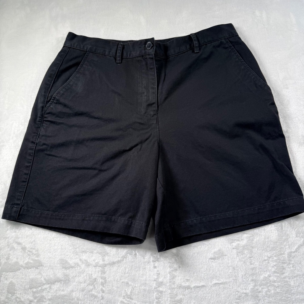 Lauren Ralph Lauren Chino Shorts Womens 8 Black Cotton Twill Classic Preppy